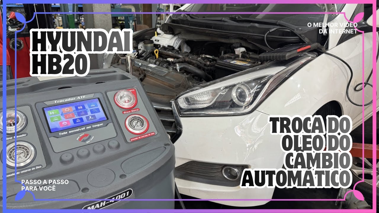 Troca do óleo do câmbio automático Hyundai HB20S A6GF1 com a maquina MAH4001 passo a passo.