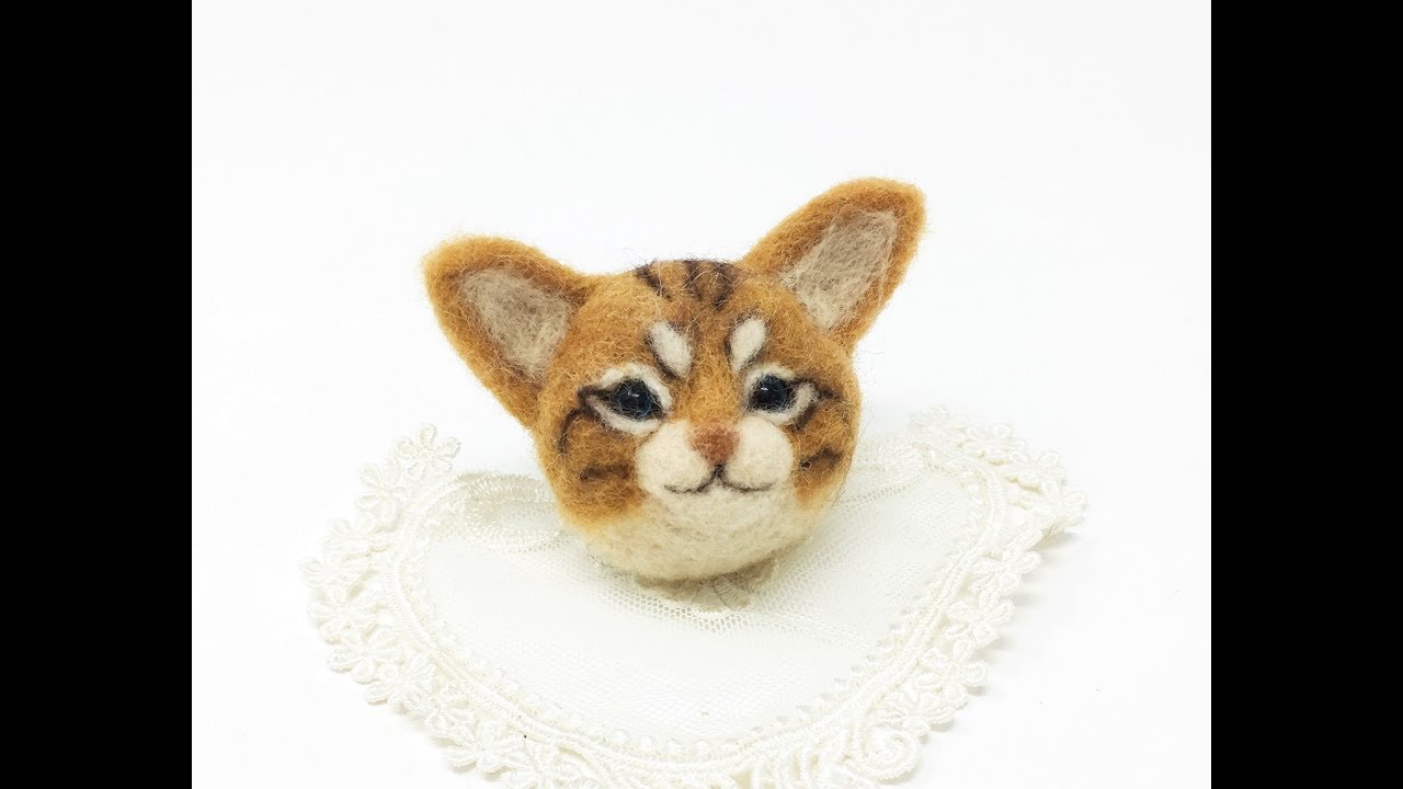 Realistic Needle Felting Tutorial - Ginger Tabby Cat Face