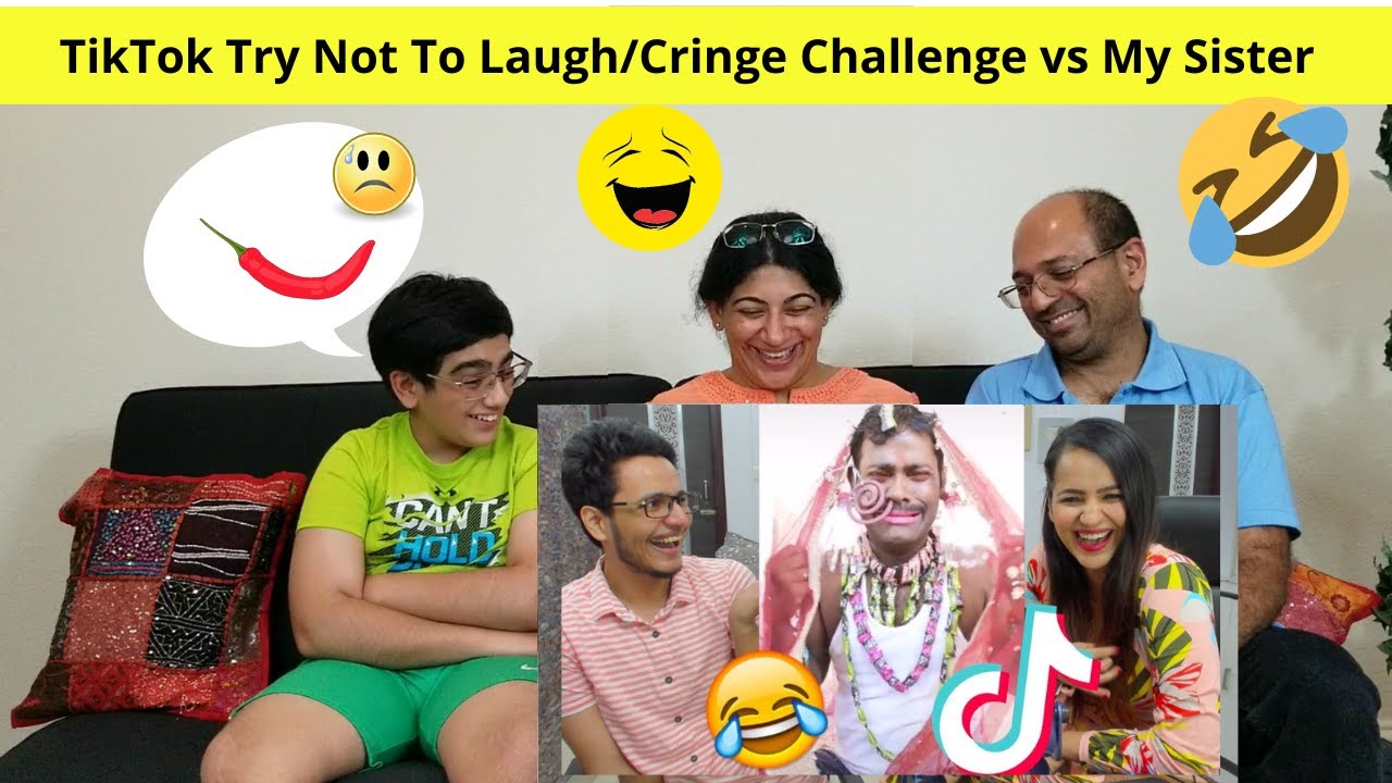 TikTok Try Not To Laugh/Cringe Challenge vs My Sister | Reaction by | Indian American Vlogger 🤪🤣