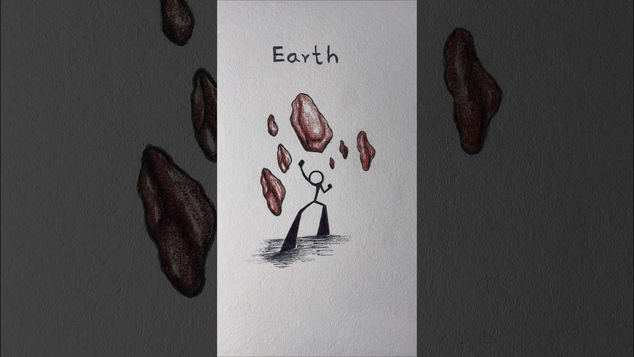 How to draw stickman with ( earth, fire, water )✨
