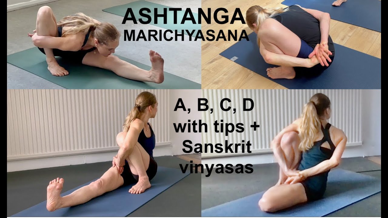 Ashtanga Marichyasana A, B, C, D with Tips & Sanskrit Vinyasa Counts (practised by Philippa Asher)