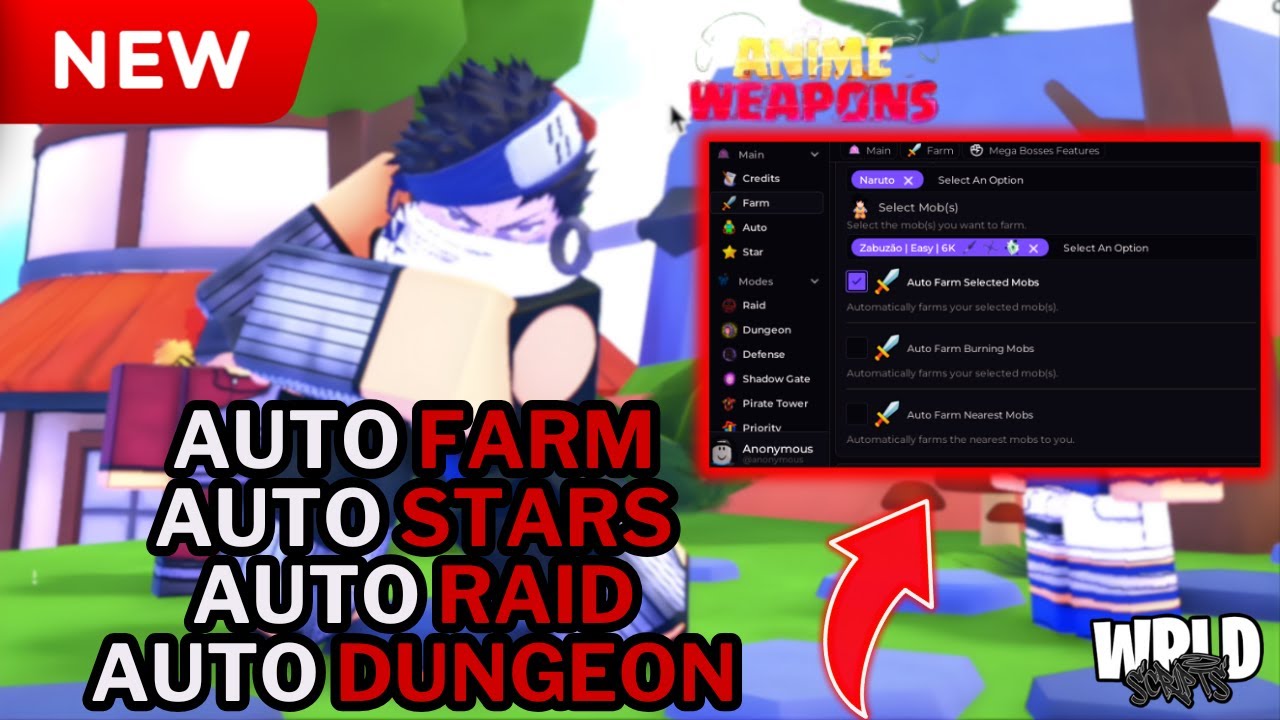⚔️ Anime Weapons Script | Auto Farm, Auto Stars, Auto Raid, Auto Dungeon, Auto Defense & More!