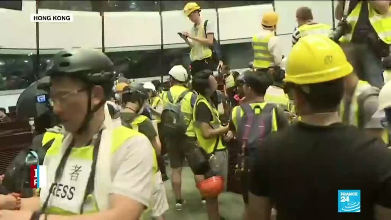 Hong Kong protesters breach the inside of parliament building