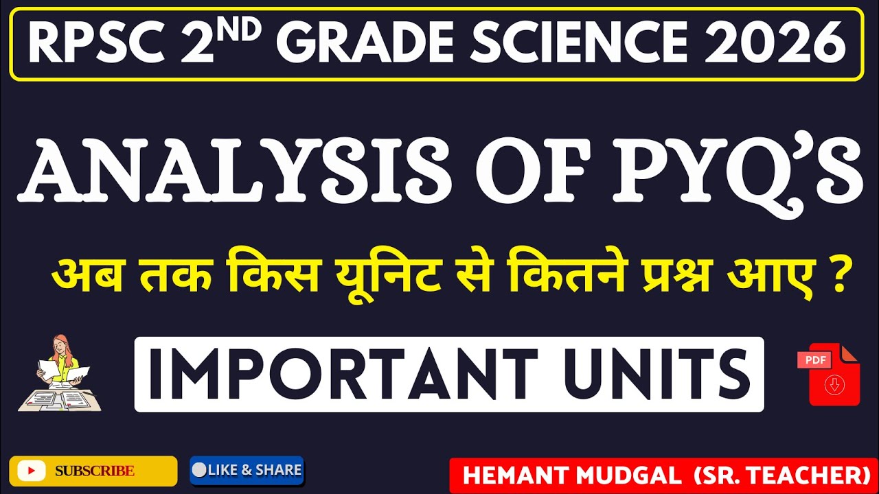 RPSC 2nd Grade Science Previous Year Analysis Reveals TOP Scoring Units