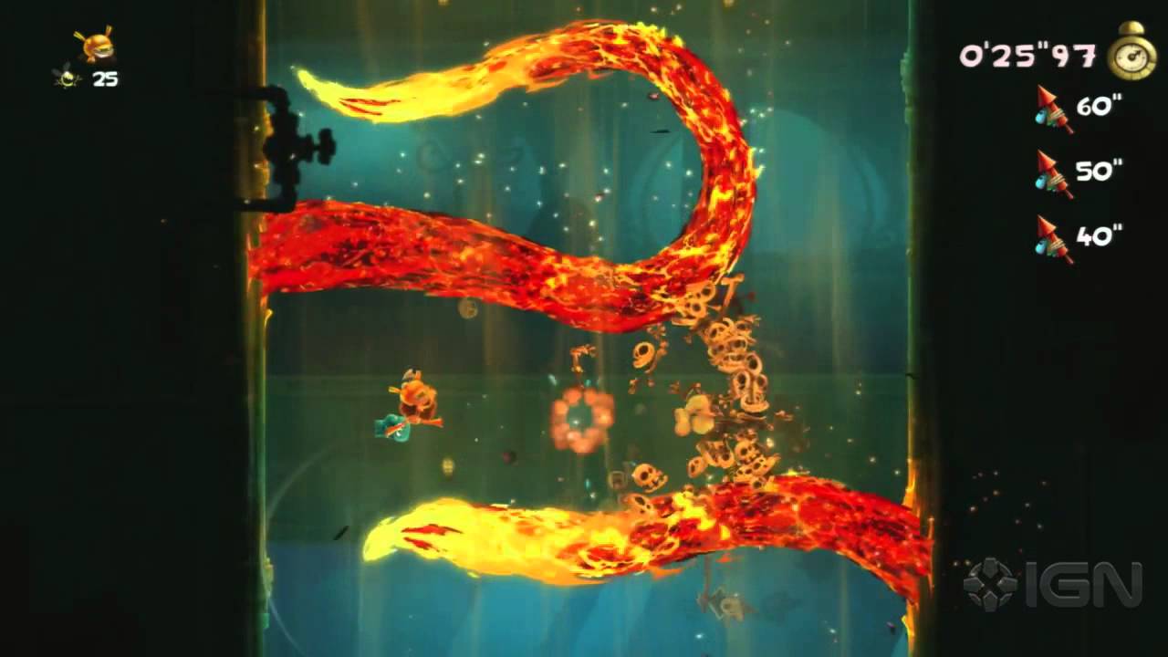Rayman Legends Walkthrough: 20,000 Lums Under the Sea - Elevator Ambush (Invasion)