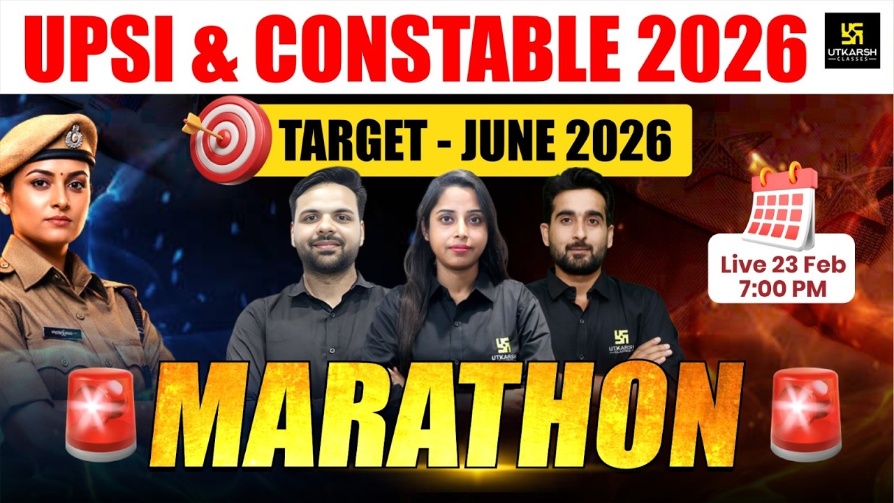 UPSI & UP Constable 2026 | Reasoning, Maths & Hindi | Marathon Class | UP Utkarsh