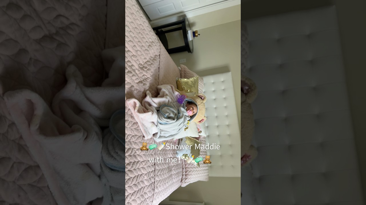Shower Maddie with me!🧸🍼#reborn #baby #dolls #peppapig #showerroutine #reborns #cutebaby #fun