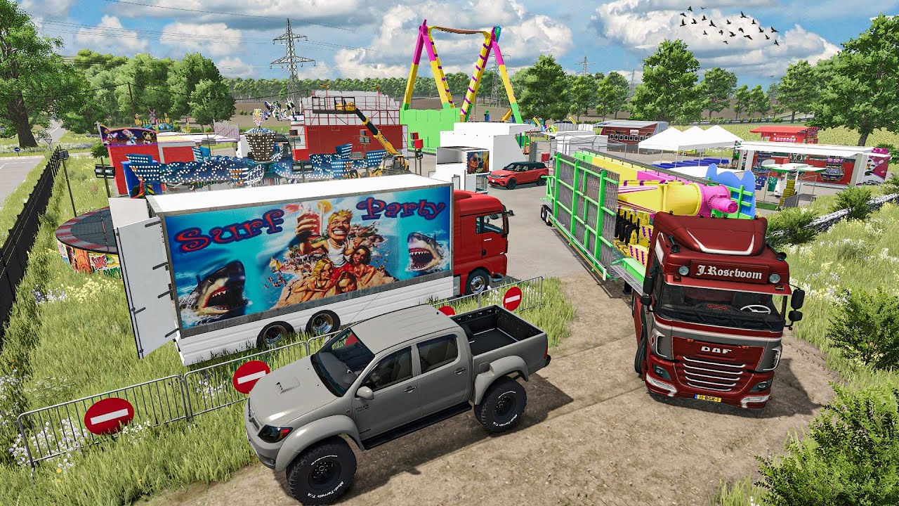 Mise en Place d'une F&ecirc;te Foraine pleine de nouveaux Man&egrave;ges et d'Attractions | Farming Simulator 25