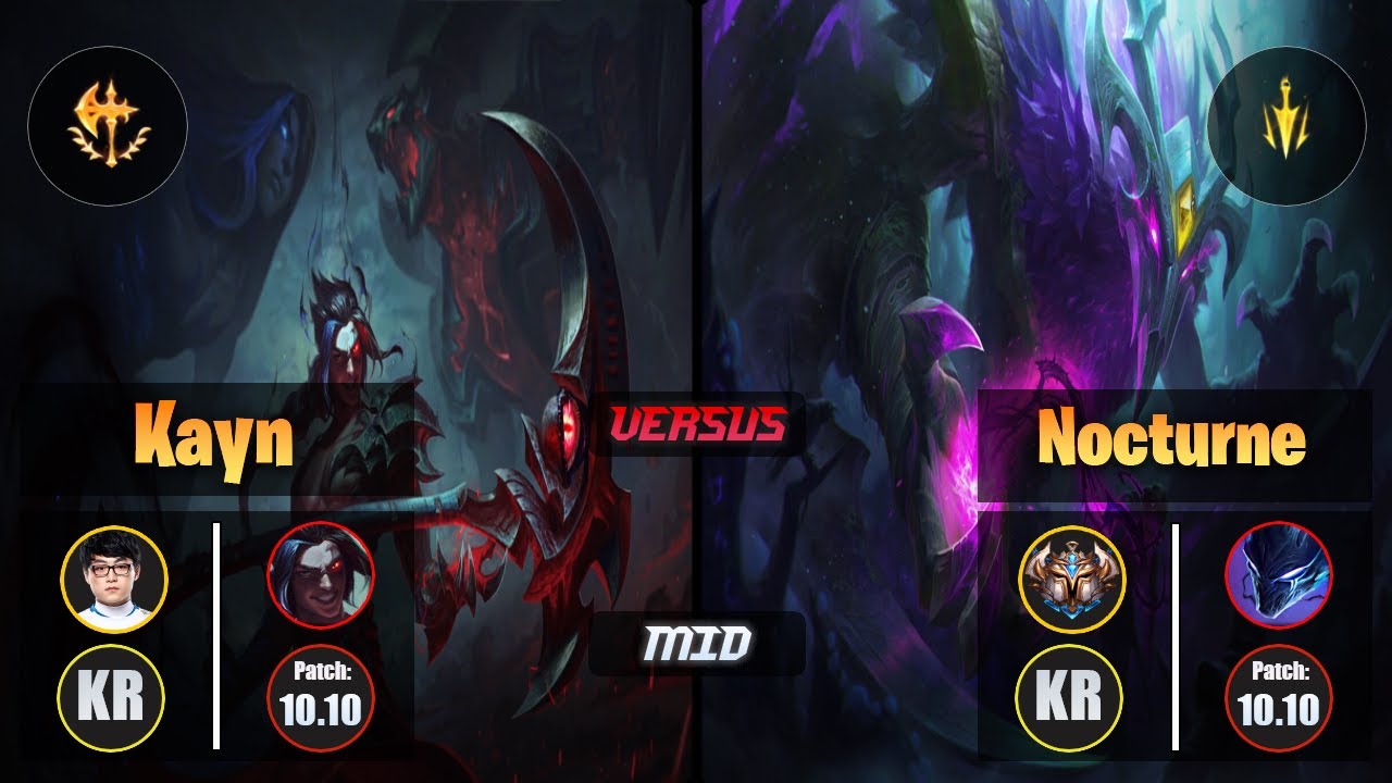 ShowMaker KAYN (Mid) [Conqueror] VS NOCTURNE - Challenger KR Patch 10.10
