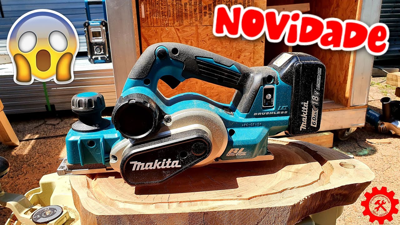 OQUEEE Segunda Geração - Plaina Makita 18V DKP181 (Nova) AWS Brushless