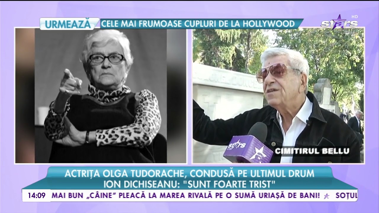Imagini de la înmormântarea Olgăi Tudorache. Ion Dichiseanu, profund îndurerat: Am pierdut un f