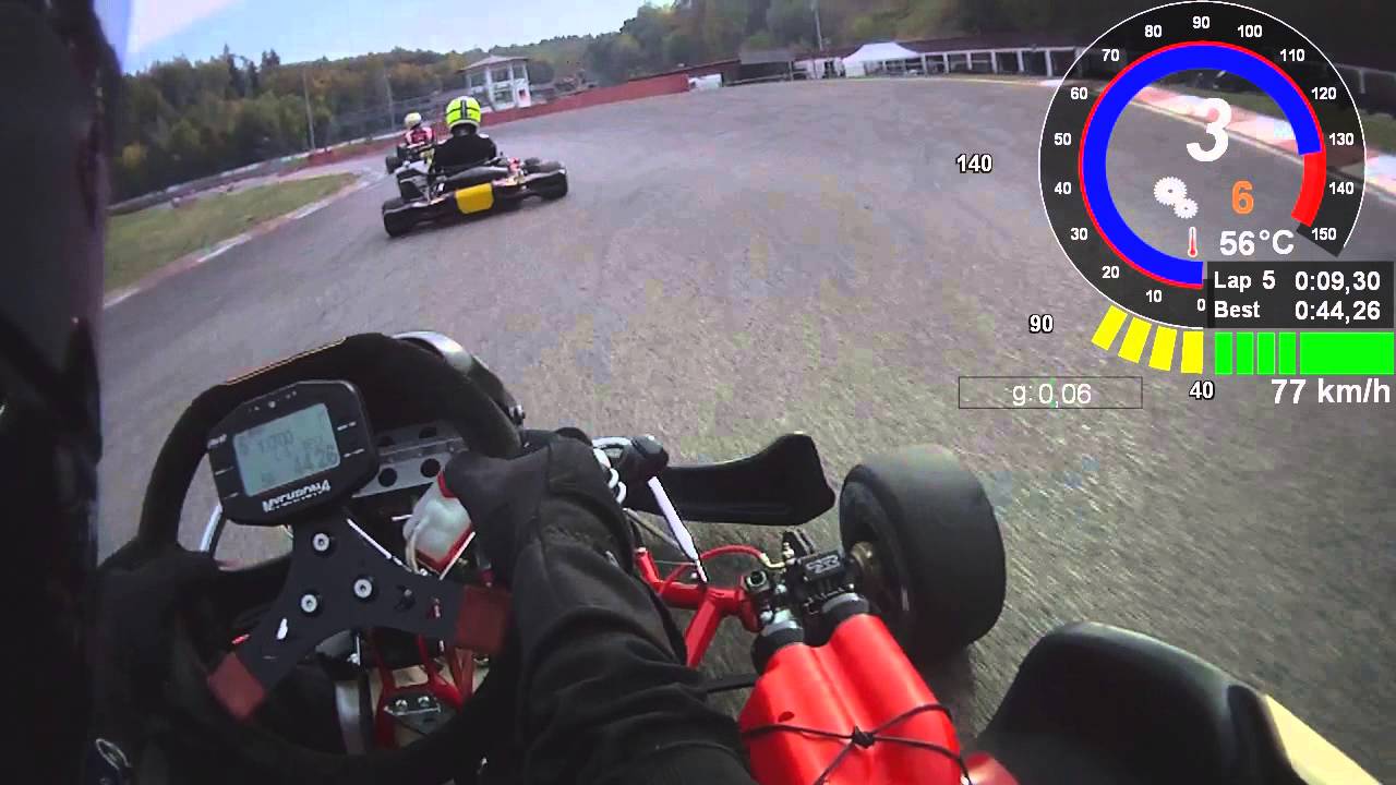 Ampfing Kart 2015.10.03 Session 5 Telemetrie Data Onboard helmet Cam DR TM KZ10