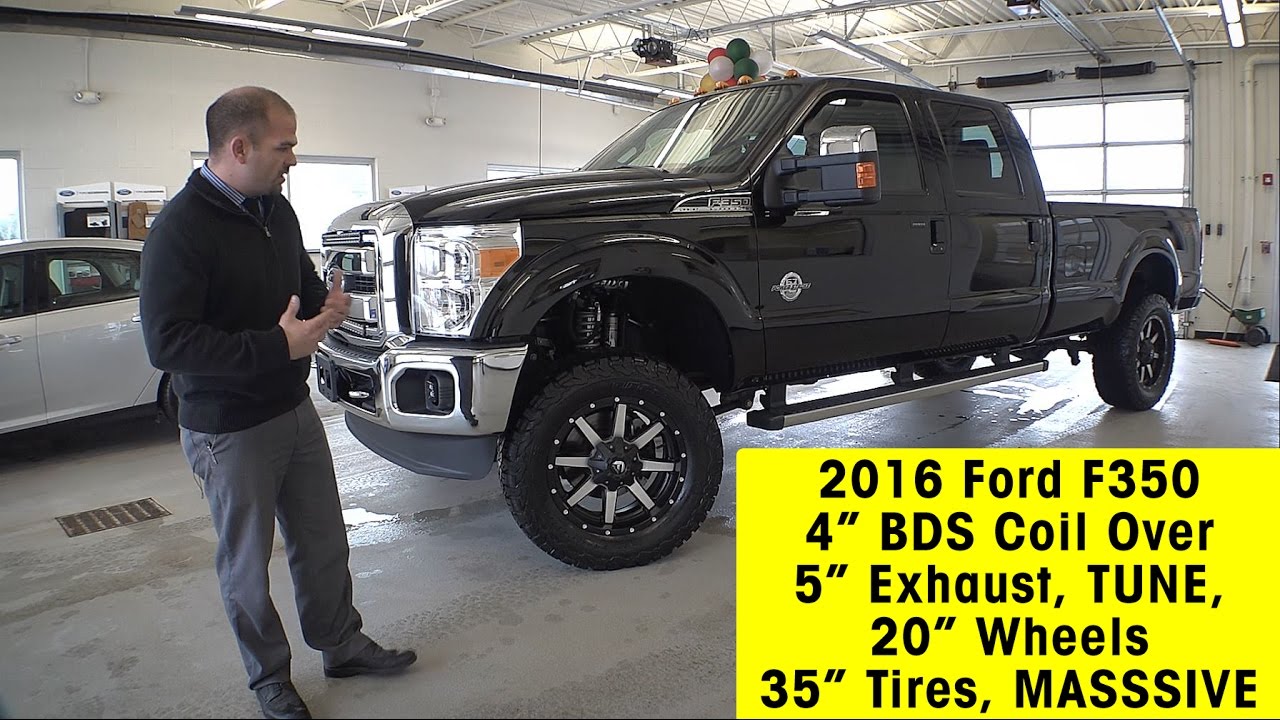 2016 Ford F350 Super Duty Diesel w/ 4 Inch BDS Coil Over Spring Lift Kit, 35 BFG, Exhaust, Tune