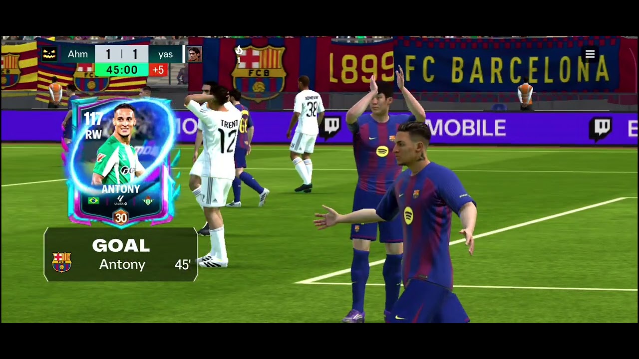 Barcelona vs real Madrid Fc mobile #fifafifagameplay #galacticos #lamasía 