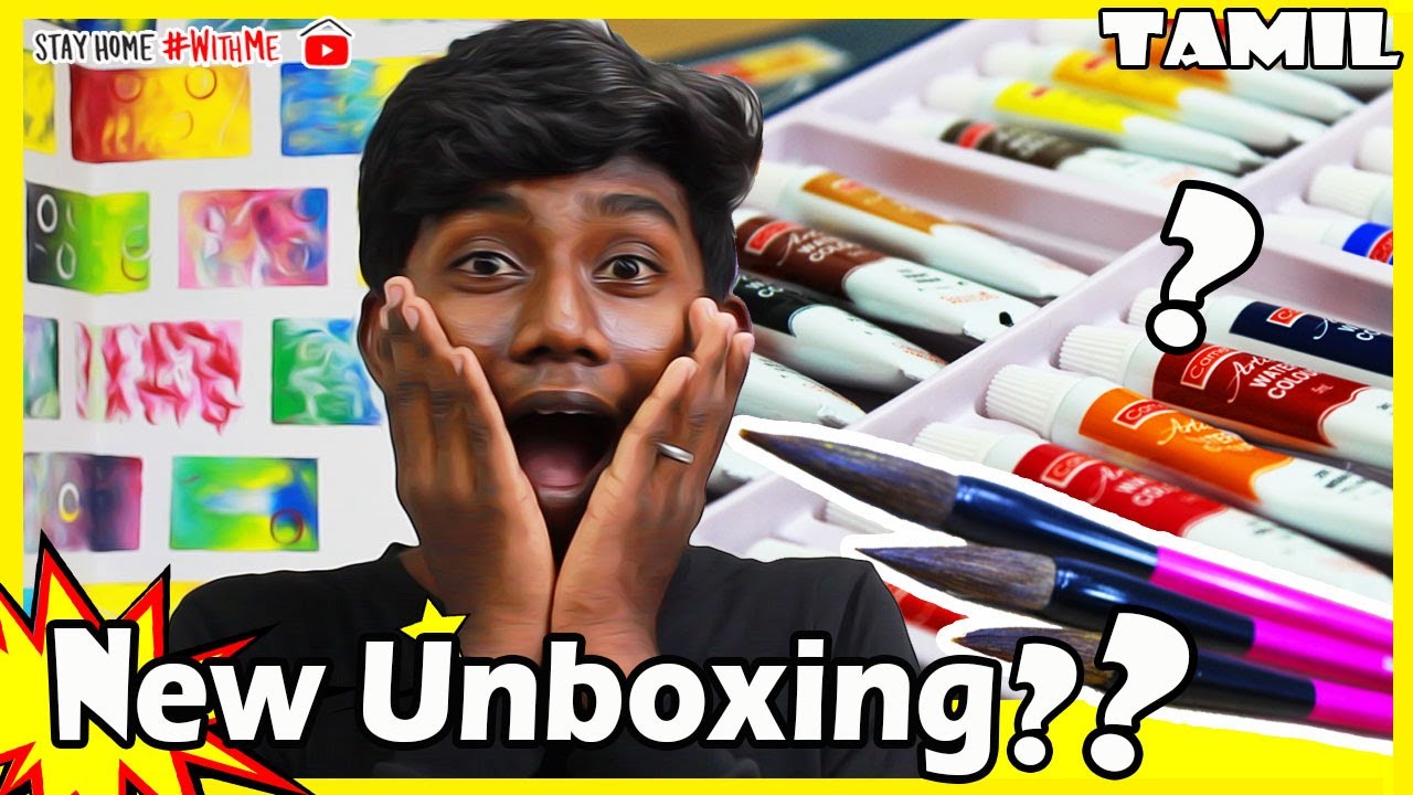 My new favorite watercolor UNBOXING | camel water color tubes| brush| paper |tamil