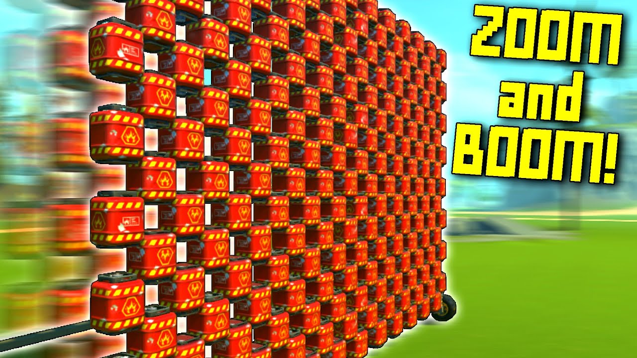 GIANT ROCKET POWERED TNT WALL OF DESTRUCTION! - Scrap Mechanic Gameplay