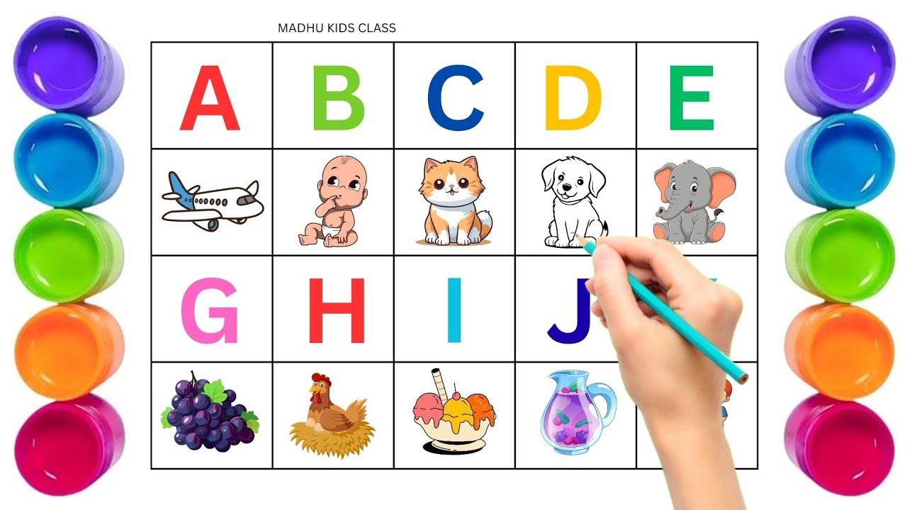 Learn A to Z ABC with Colorful Painting + Tracing 🎨 | Preschool Kids Learning | Alphabet Writing 