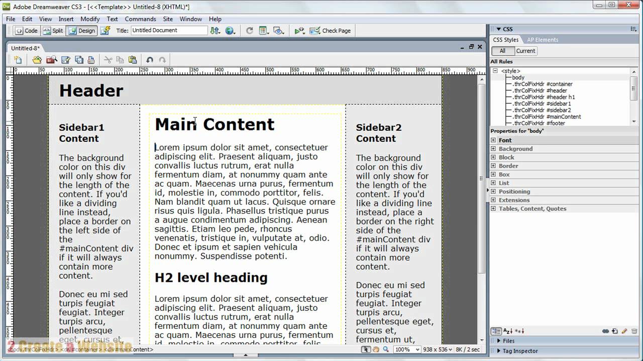 Dreamweaver Tutorial for Beginners (CS3 and Above)