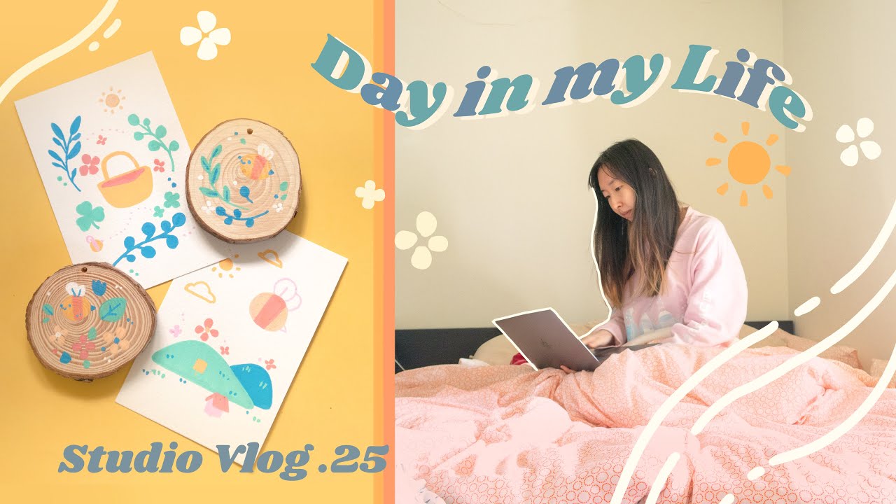 Studio Vlog✧25: A Day in My Life & Painting and Packaging Patreon Goodies