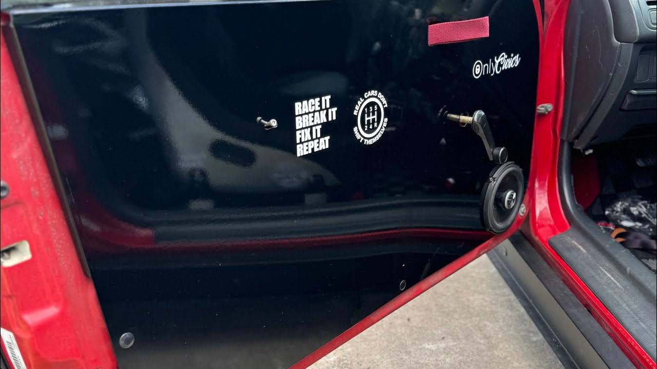 Aluminum door panels install on Ek civic