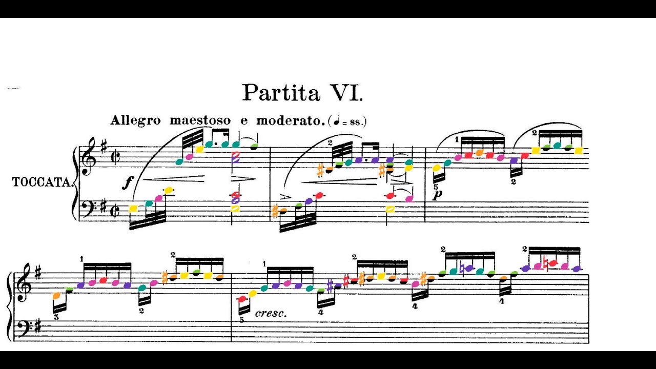 Bach - Partita No. 6 BWV 830 in color (Schiff)