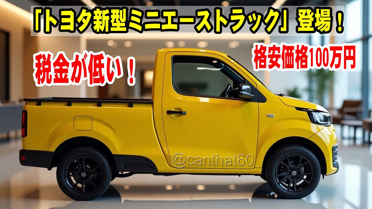 「トヨタ新型ミニエーストラック」登場！驚愕のデザイン＆破格の100万円、低税金で圧倒的コスパを実現！