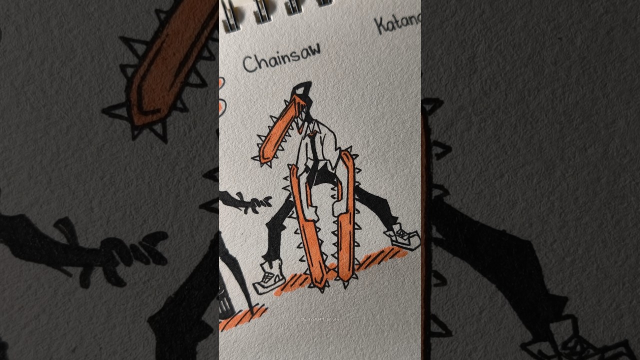 How to draw body with (bomb, chainsaw, katana) 