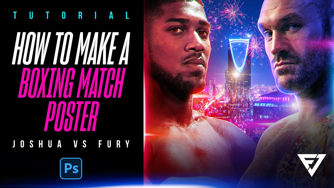 How to design a Boxing match Poster in Photoshop | Anthony Joshua versus Tyson Fury