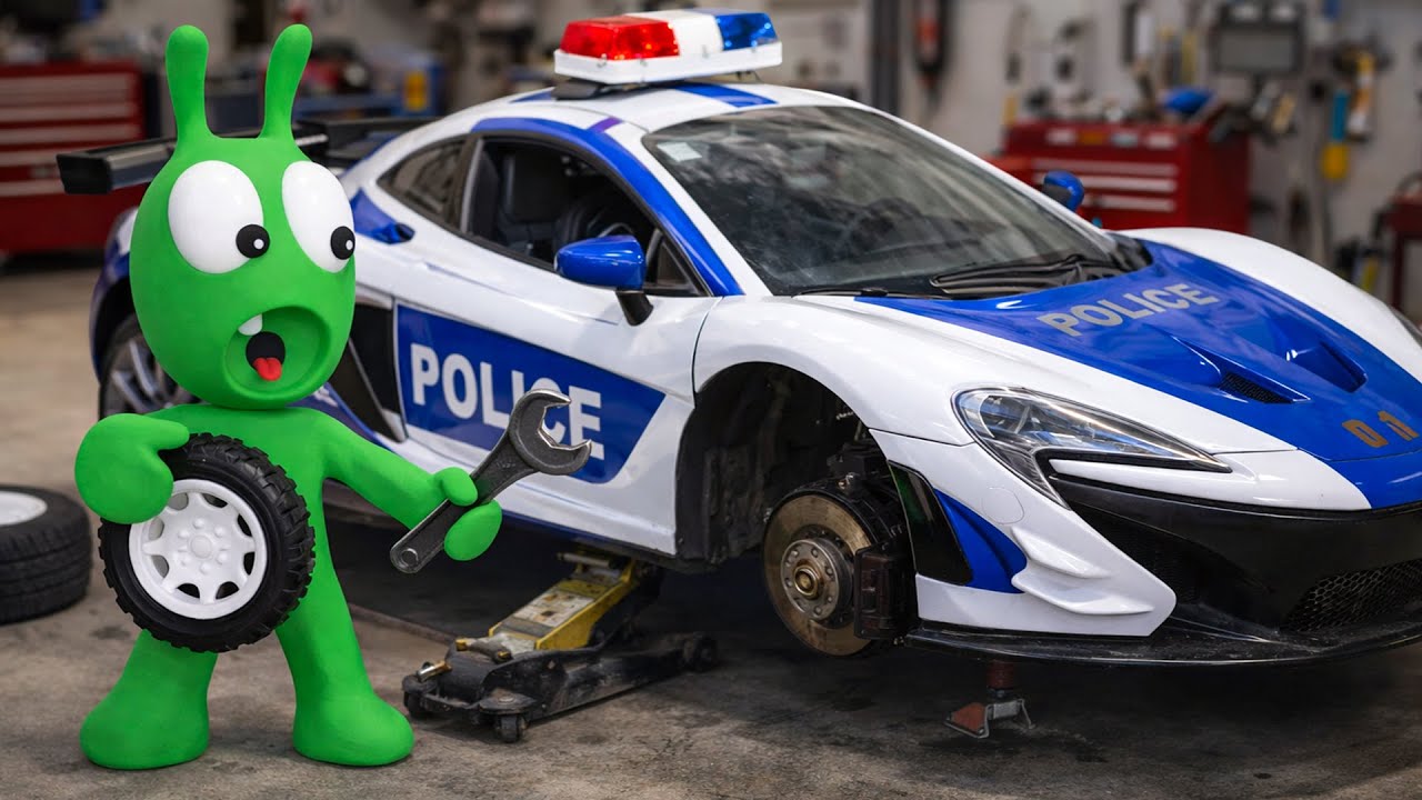 Pea Pea Tries to Fix a Police Car…Can Pea Pea Fix This!
