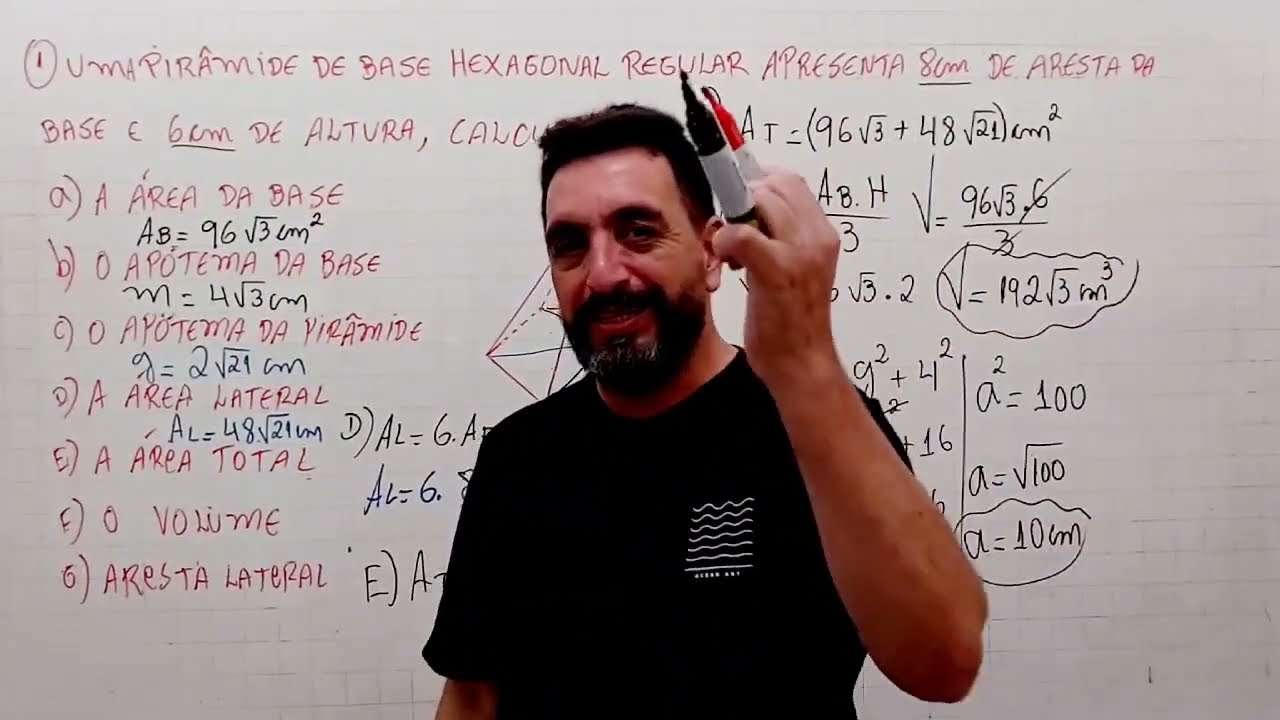 Pirâmide hexagonal regular #estudantes