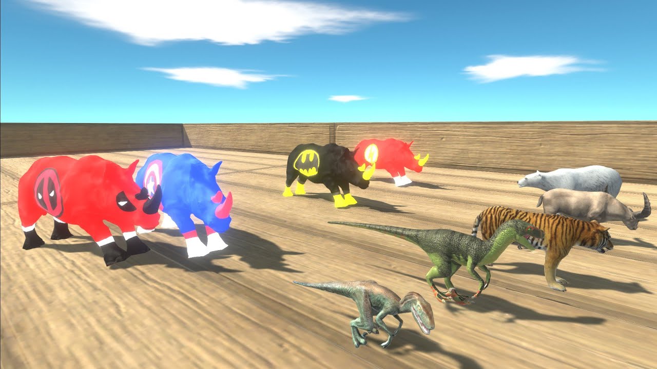 Escape from RHINO SUPERHEROES - Animal Revolt Battle Simulator