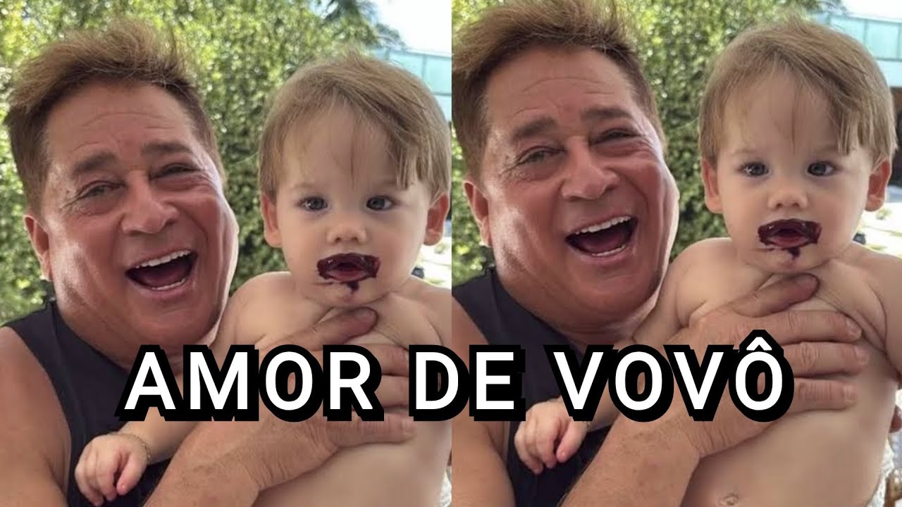 José Leonardo enchendo o vovô Leonardo de beijos lindo família, muito amor. 
