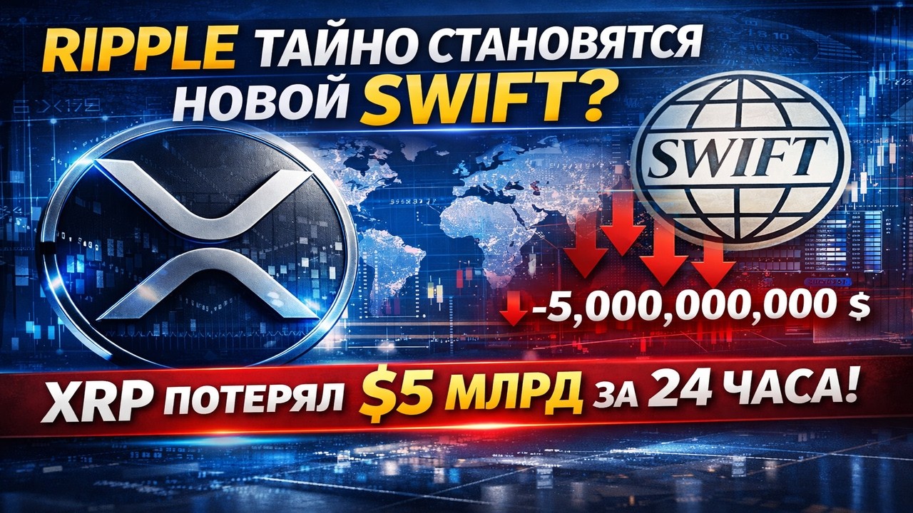 Ripple/XRP тайно становятся новой SWIFT? XRP потерял $5 млрд за 24 часа