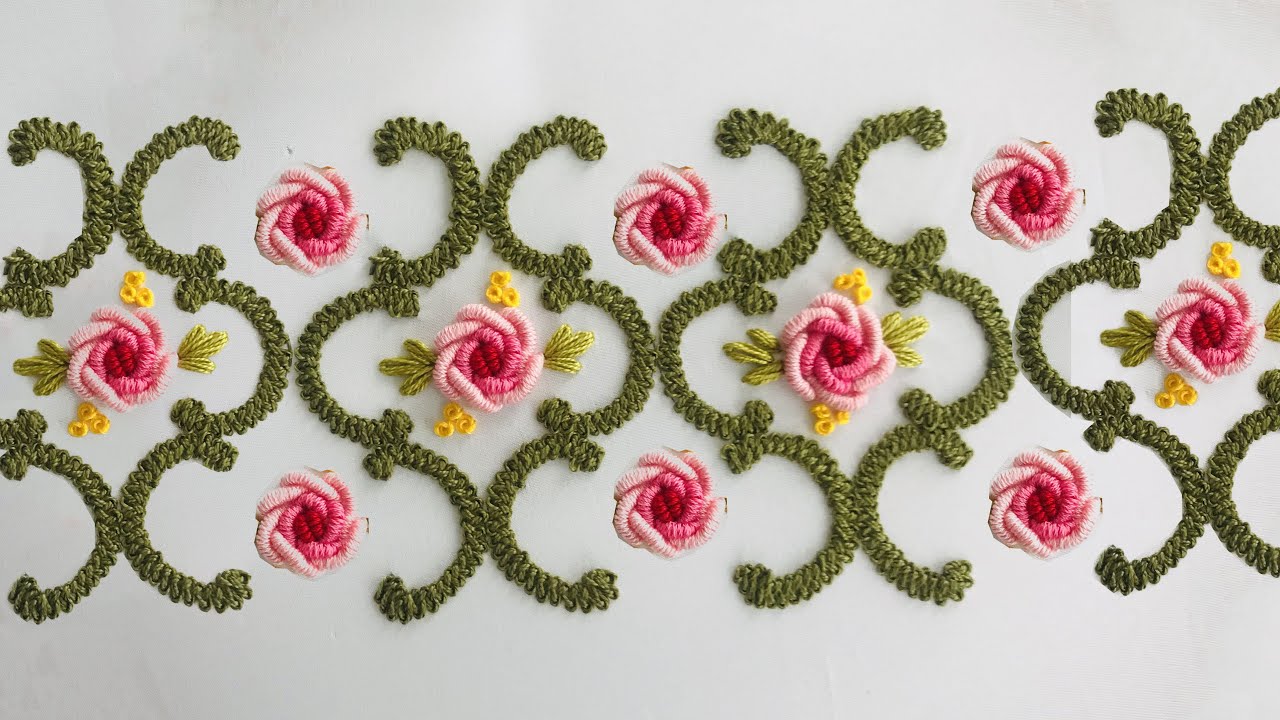 Hand Embroidery: Border Stitch For Beginners - Brazilian EmbroideryStitch - Embroidery For All Over