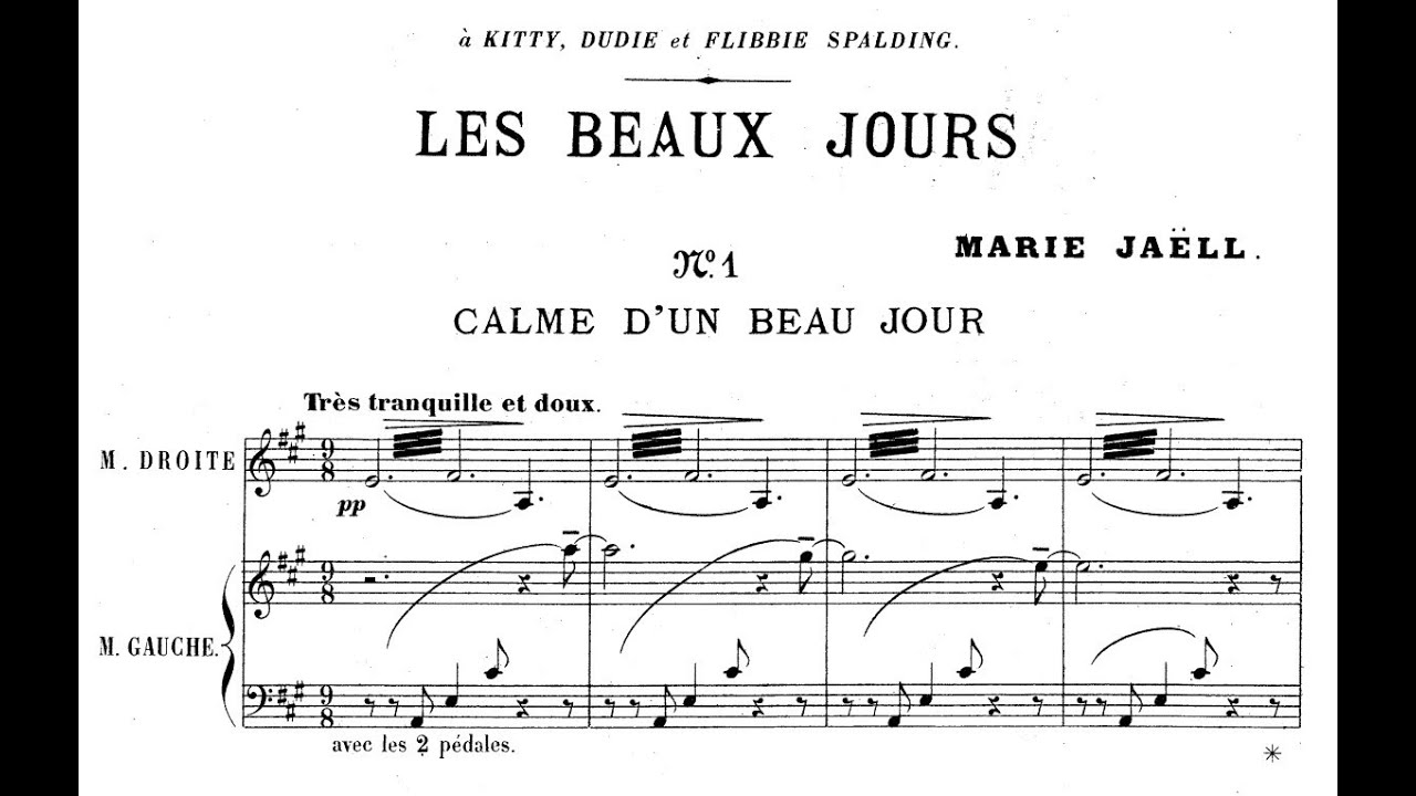 Marie Jaëll - Les beaux jours for piano (with score)