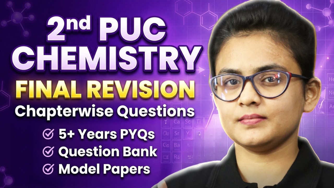 2nd PUC Chemistry One Shot Revision 🔥 | ALL Important Questions in ONE Video | 2nd PUC Boards 2026 💯
