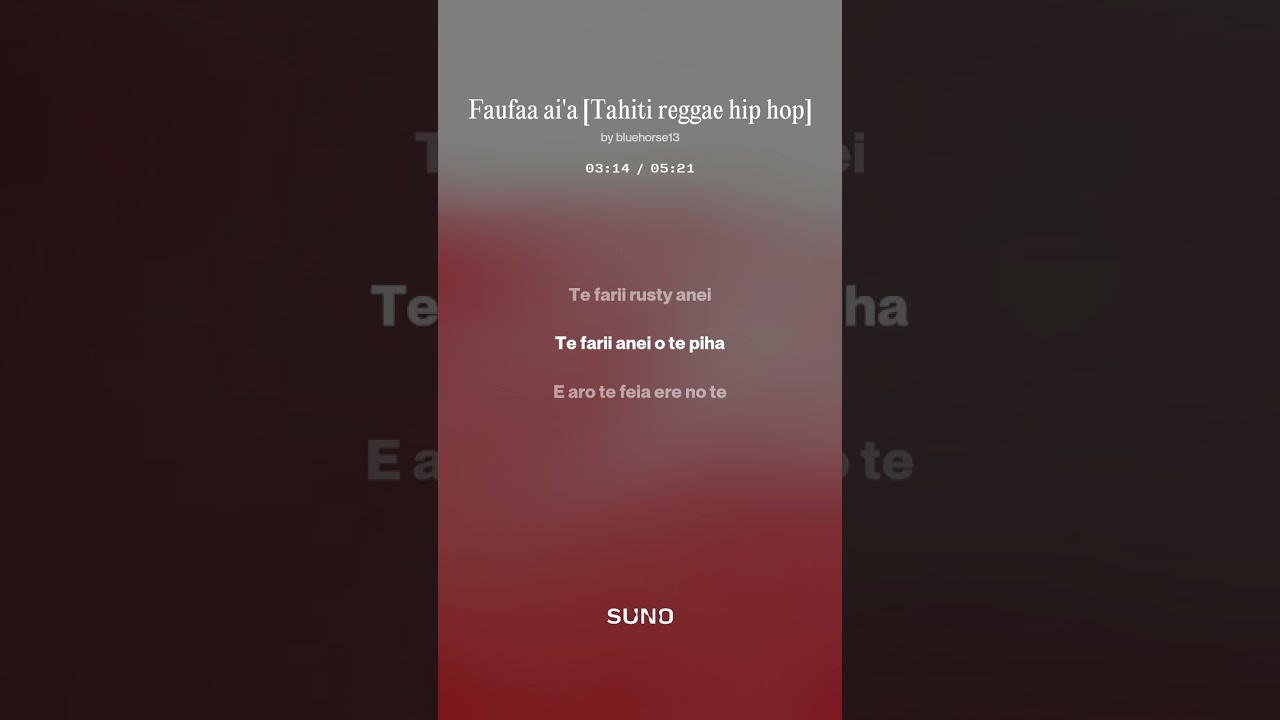 Faufaa ai'a Tahiti reggae hip hop