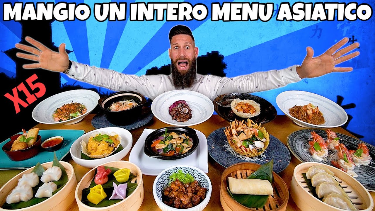 MANGIO PER 10 PERSONE un MENÙ di CIBO ASIATICO (15 piatti | 4KG) - MAN VS FOOD