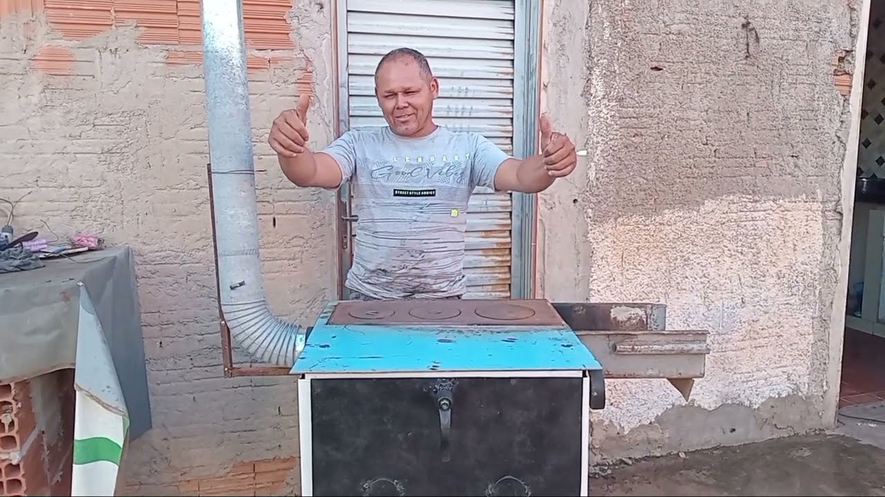 FOGAO A LENHA FEITO COM MAQUINA DE LAVAR  ROUPA