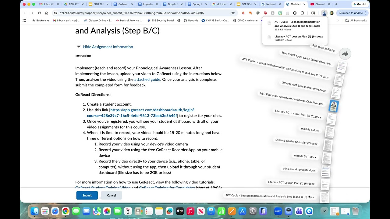 How to find and complete ACT Cycle in D2L