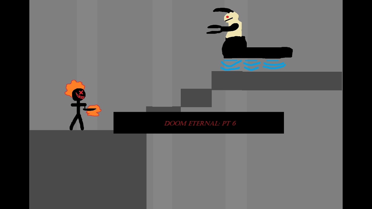 An On Fire Idiot Kills A Mechanical Hunter In DOOM Eternal