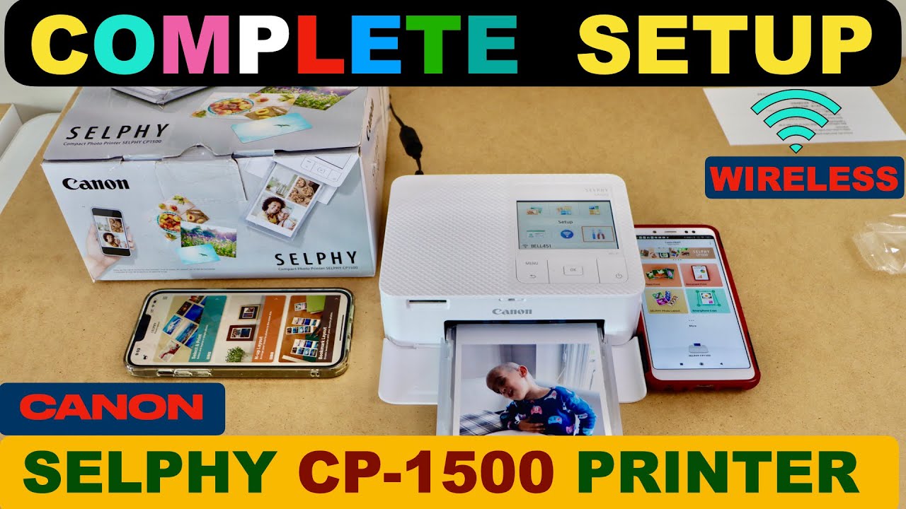 Настройка Canon SELPHY CP-1500, установка фотопленки, загрузка лотка для бумаги, настройка Wi-Fi,...