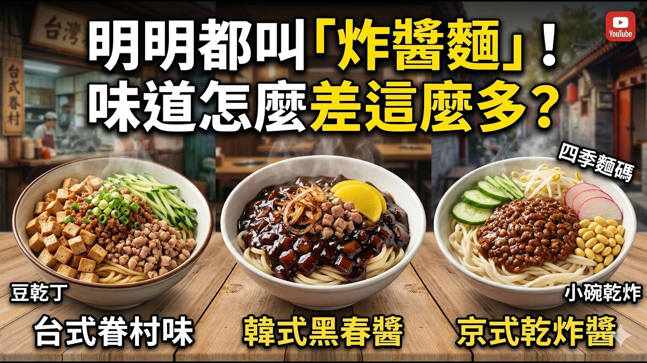 🍜 【一碗麵的史詩之旅】明明都叫「炸醬麵」，台、韓、京味道怎麼差這麼多？背後歷史大解密！