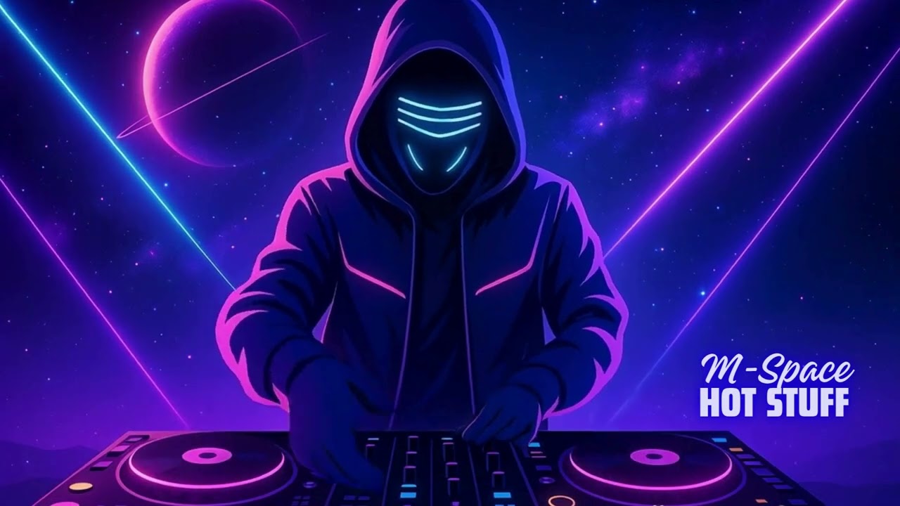 M-Space — Hot Stuff  (Official Visualizer) | Neon Space Mix