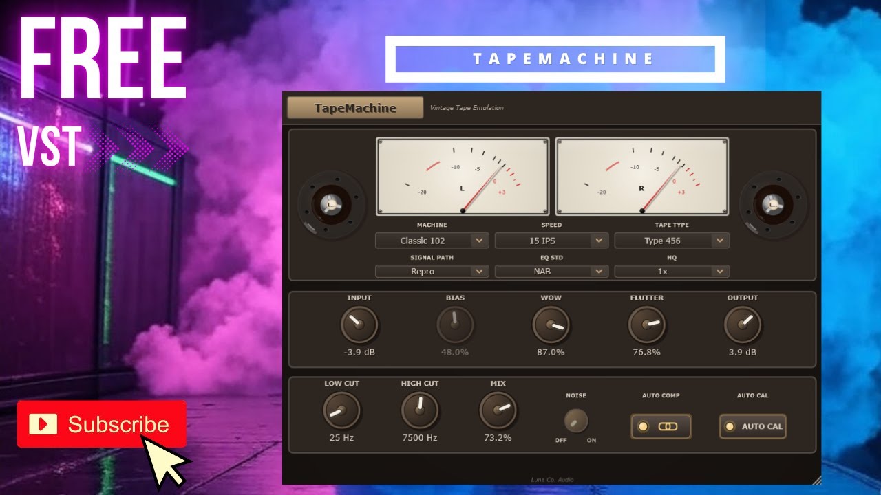 New Free VST Plugin TapeMachine💥Luna Co Audio