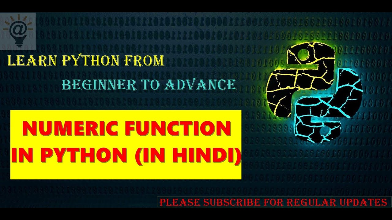 NUMERIC FUNCTION  IN PYTHON (IN HINDI)