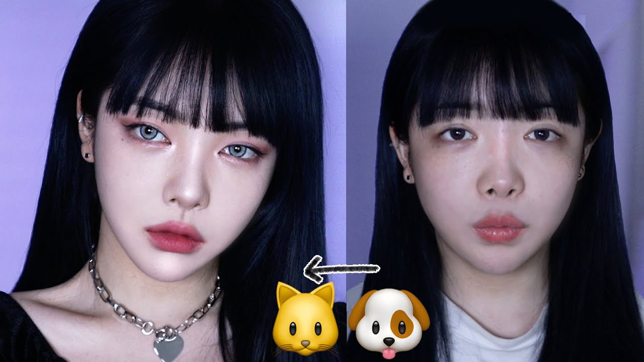강아지상🐶→고양이상🐱으로 180도 바뀌는 성형메이크업✨ft.역대급 립스틱 발견