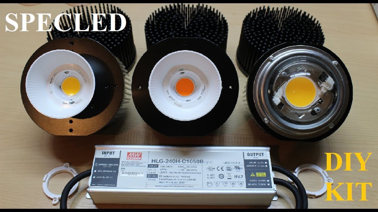 DIY KIT. Getting started building with heat sink, lenses and reflectors for COBs Cree, Citizen