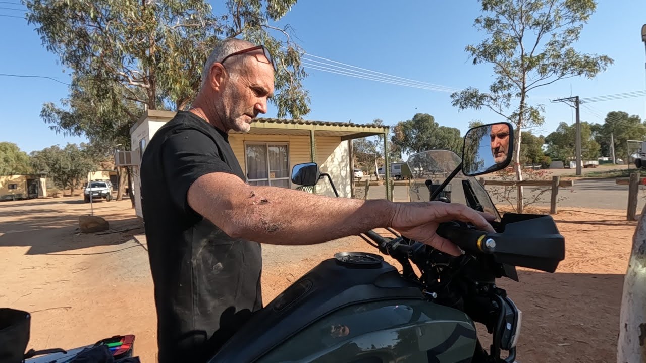 RAW VIDEO adventure bike issues in the outback