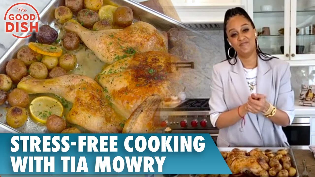 Tia Mowry's Sheet Pan Chicken Dinner + Quick Kitchen Fix Advice | Good Dish Celebrity
